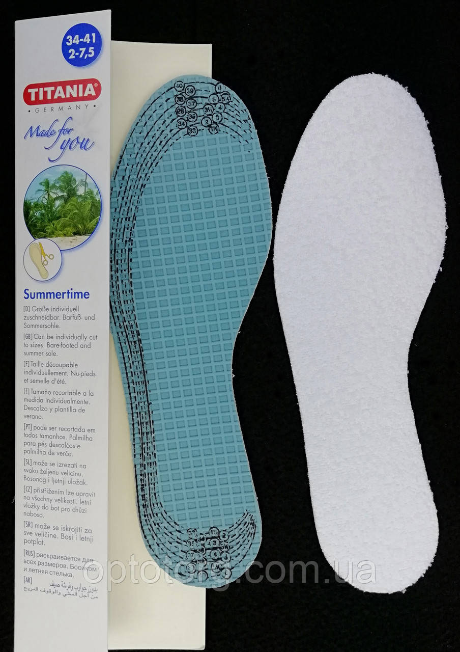 Устілка бавовняна на латексній основі чоловіча 42-46 Titania 5364/46 Титанія