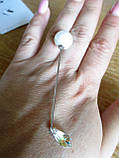 Срібляста брошка з перлиною від студії LadyStyle.Biz, фото 4