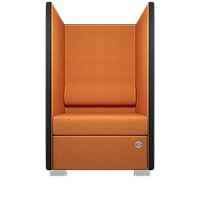 Диван офисный одноместный Private ткань Азур оранжевая с черным ширина 800 мм (Kulik System ТМ)