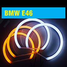 Ангельські очі (2*146 + 2*131 мм) LED для BMW E46 без лінз, фото 2