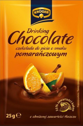Горячий шоколад со вкусом апельсина Kruger Driking Chocolate o smaku pomarańczowym 25гр (Германия)