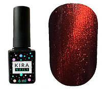 Гель-лак Kira Nails Cat Eye №004 (бордово-коричневый, магнитный), 6 мл