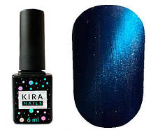 Гель-лак Kira Nails Cat Eye №007 (смарагдово-синій, магнітний), 6 мл