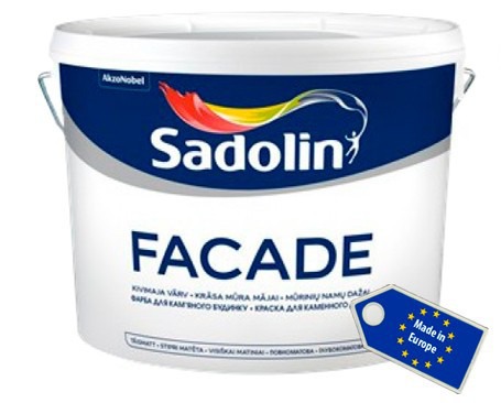 Глубокоматовая фарба на водній основі для мінеральних фасадів FACADE Sadolin, 5 л