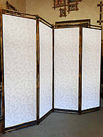 Ширма декоративная в комнату "Белый вензель на белом " 170х200см