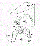 Кліпса кріплення підкрильників, обшивки Mercedes W124, W201, W202, W203, W210, W639 Vito ОЕМ: A2019900050, фото 6
