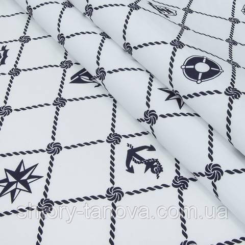 Экокоттон, морський принт, фото 1