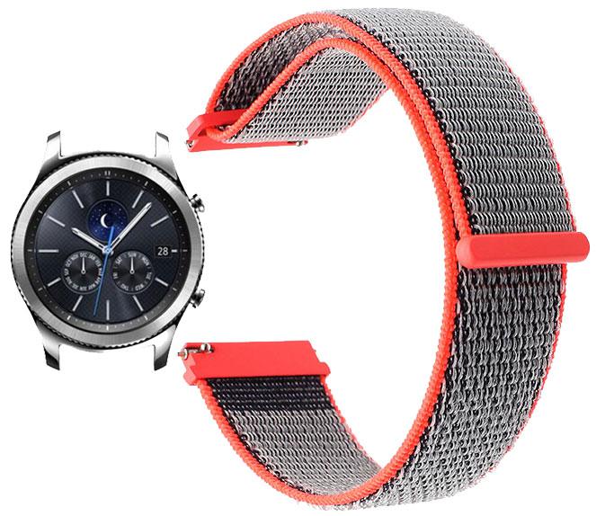 Нейлоновий ремінець Primo для годин Samsung Gear S3 Classic SM-R770 / Frontier RM-760 - Neon Red
