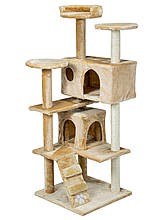 Кігтеточка "Ігровий майданчик" бежева Pethaus, 50x50x130 см