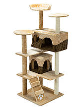 Кігтеточка "Ігровий майданчик" коричнево-бежевий Pethaus, 50x50x130 см