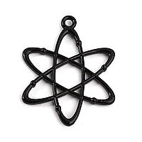 Підвіски металеві Finding Кулон атом молекула Чорний 33 мм x 26 мм