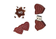 Флеш USB KINGSTICK 16 GB флешка оригинальная шоколад для свадьбы видео и фото сердце