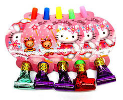 Набір "Язички - гудки карнавальні" (5 шт/уп.) Кітті-2, Рожевий