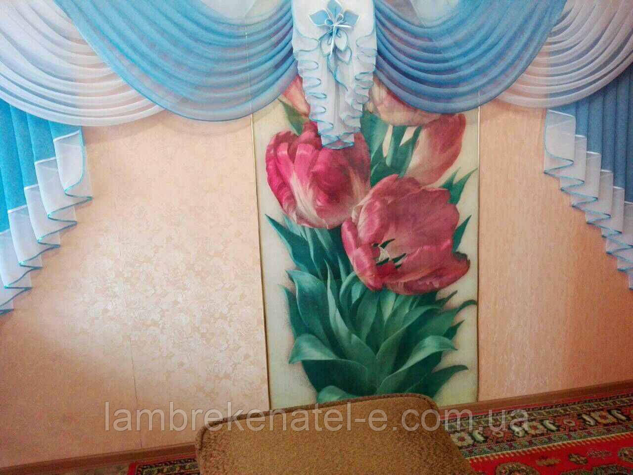 Ламбрекен блакитний у зал, фото 1