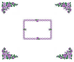 Схема для вышивки бисером Скатерть Фиолетовые цветы