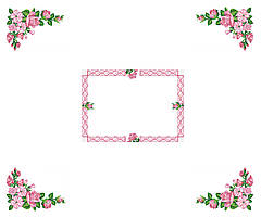 Схема для вишивки бісером Скатертину Рожеві квіти