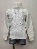 Білий вовняний в'язаний светр для дівчат 128,164 зросту Туреччина, фото 2