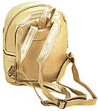 Жіночий шкіряний рюкзак золото 23*21*13. Модна сумка жіноча Alex Rai. Дитячий рюкзак. ЖС09, фото 5