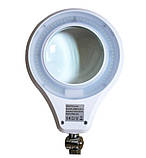 Лупа-лампа на струбцині 8066 LED-підсвітка (56SMD), 5 діоптр, діам — 130 мм, фото 3
