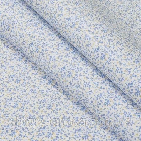 Экокоттон, гілочки квітів, блакитний, фото 1