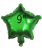 Зірка фольгована металік 9"-10" (22-25см).-надувши повітрям Китай - Зелений