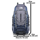 Туристичний рюкзак The North Face 60L синього кольору, фото 3