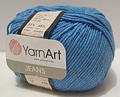 Нитки пряжа для в'язання бавовна акрил JEANS Джинс від YarnArt Ярнарт № 16 - блакитний джинс  (упаковка)