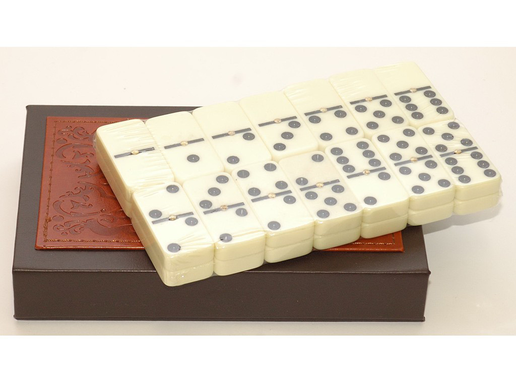 Доміно подарункове в шкіряному футлярі, фото 1