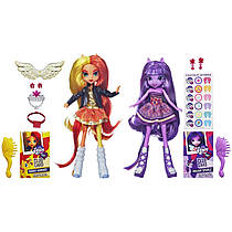 My Little Pony Equestria Girls набір з 2 ляльок Іскорка та вогоньTwilight Sparkle and Sunset Shimmer купити поні