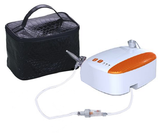 Набір для аерографії з аерографом, мінікомпресором і фільтром у кейсі, фото 1