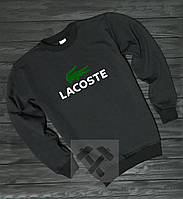 Мужская спортивная кофта Лакост (Lacoste), мужской трикотажный свитшот, (на флисе и без) XS черная