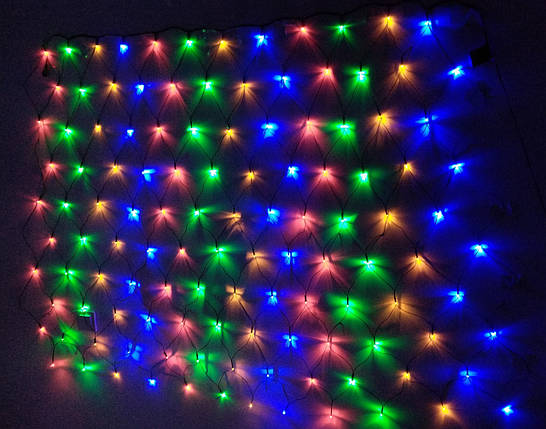 Гірлянда світлодіодна LED сітка на вікно 120 л, 1.5х1.5 м (9 режимів), фото 1