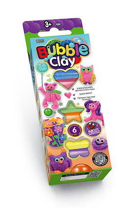 Кульковий пластилін BUBBLE CLAY 6 кольорів + зроби магніт Ведмедик