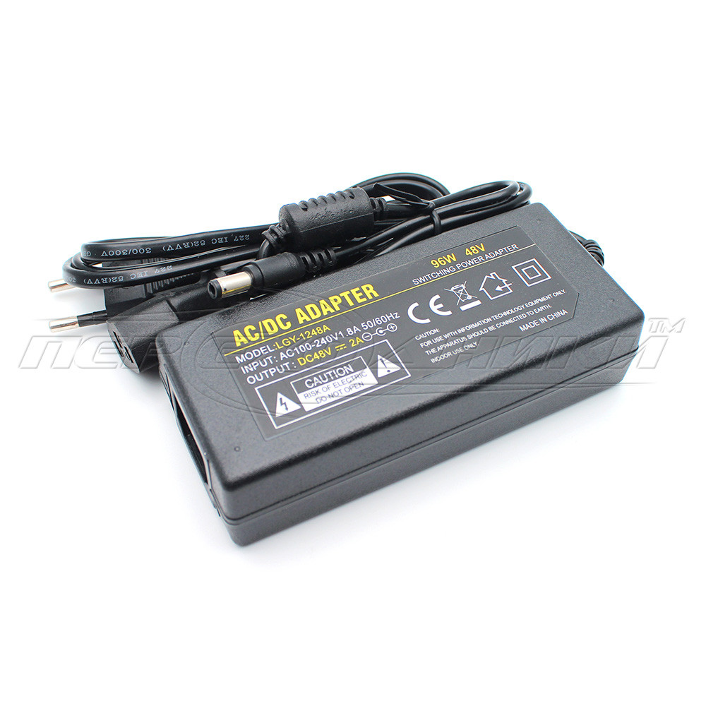 Импульсный блок питания для POE 48V 2A (96Вт), штекер 5.5х2.5 мм, 1.1 м ...