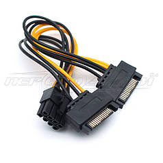Перехідник кабель живлення для відеокарт 8 pin to 2x SATA живлення