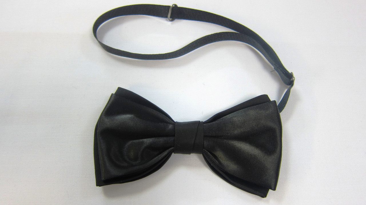 Краватка метелик Atteks чорна атласна - 1233