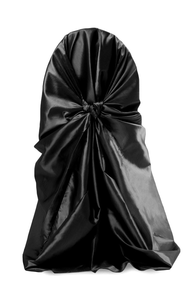 Чохол на стілець Atteks атласний універсальний весільний / банкетний чорний — 1302
