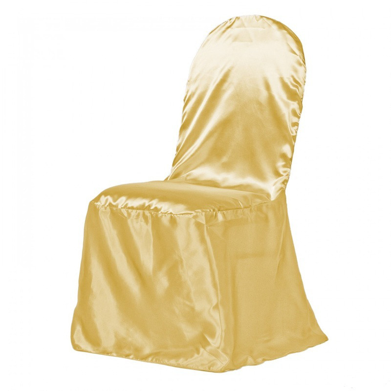 Чохол на стілець Atteks атласний весільний / бенкетний золотистий - 1312