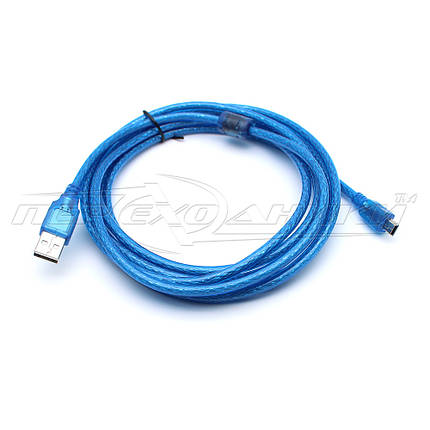 Кабель USB 2.0 AM — mini USB (висока якість), 1 ферит, 3 м, фото 1