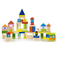 Деревянная игрушка Набор строительных блоков Viga Toys Город, 75 шт. 50287