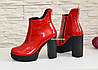 Черевики жіночі лакові на високому каблуці, декоровані блискавкою, фото 8