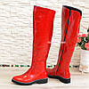 Жіночі лакові ботфорти на низькому ходу, фото 5