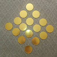 Зеркальные пластиковые наклейки круги Золото 50 шт 5 см Б369