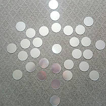 Дзеркальні пластикові наклейки круги Срібло 30 шт 4 см Б369, фото 4