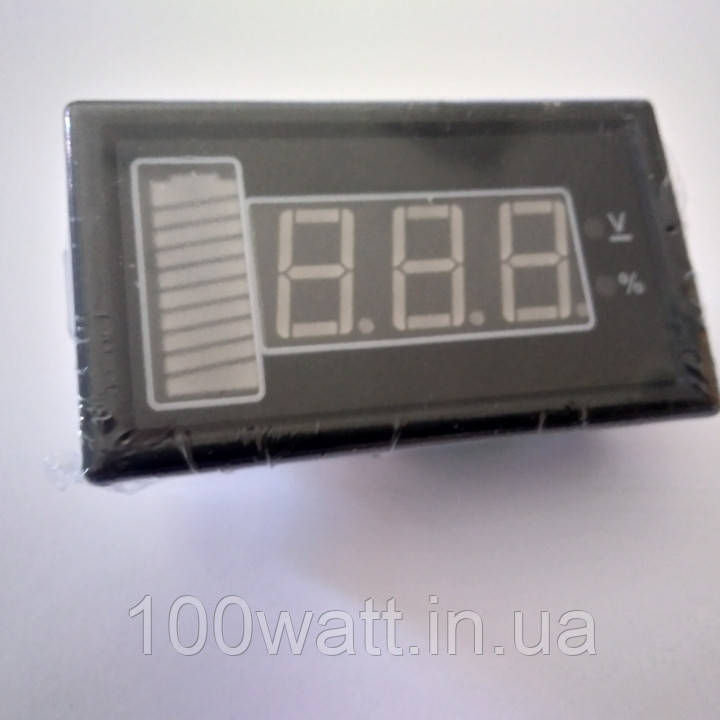 Вольтметр щитовий 12 V (8-16v) DC зі шкалою розряду в% ST534