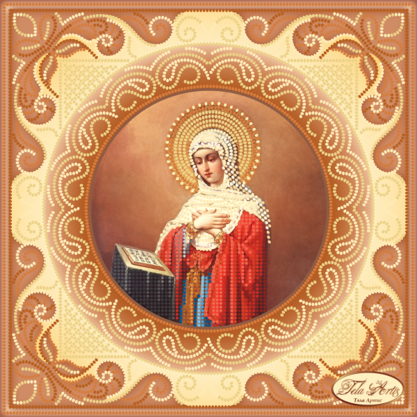 Схема вишивки бісером на атласі Богородиця ТИС-017