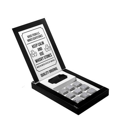 Камені для віскі Whisky Stones 9 шт (Сертифікат) + мішечок. Кубики для охолодження віскі, фото 1