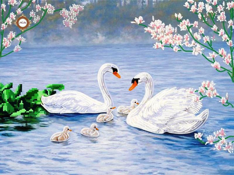 Схема для вишивання бісером на атласі На прогулянці  СЛ-3185