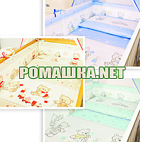 Набір в дитячу кроватку з 6 предметів Іграшки постіль м'які бортики велике одягнуло 140х100 подушка 3936