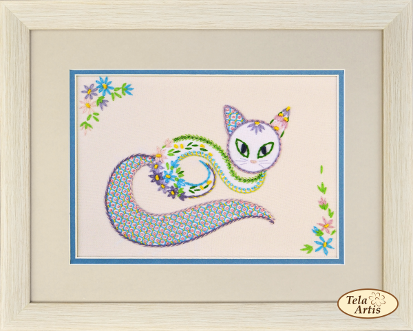 Набір для вишивання у змішаній техніці Квітковий кіт — 1 НШ-001